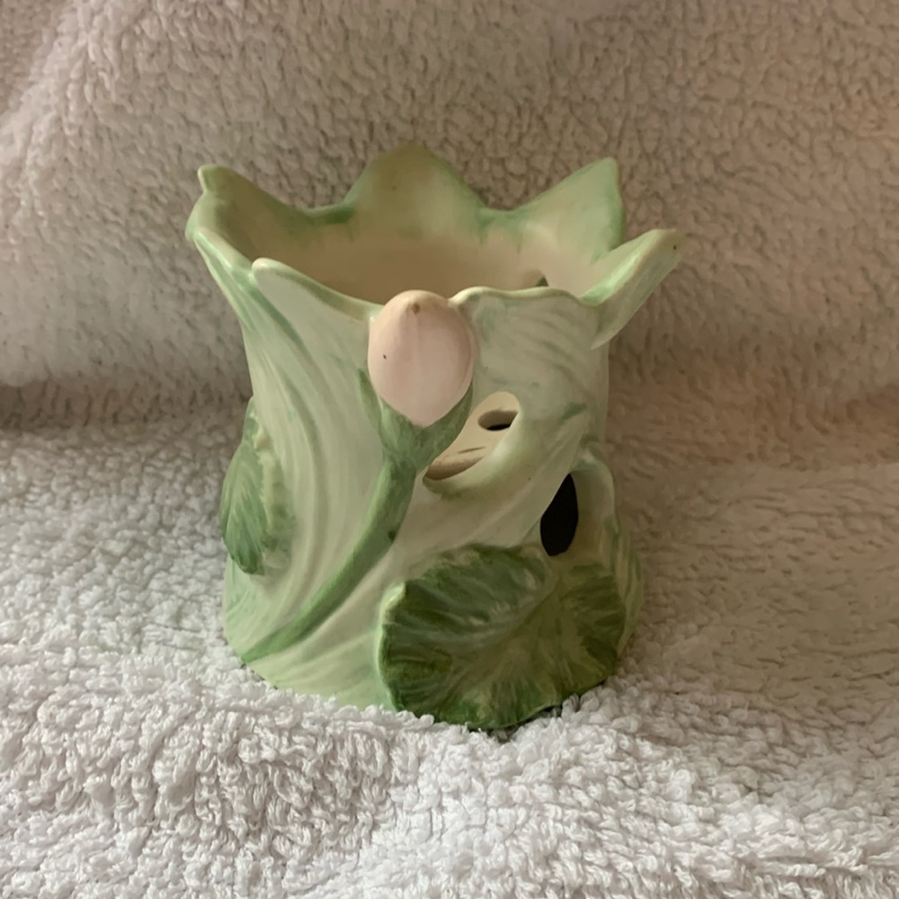 (FWP) Flower Frog Vase/Candle holder by Fitz and Floyd 1987 A very Rare Find.